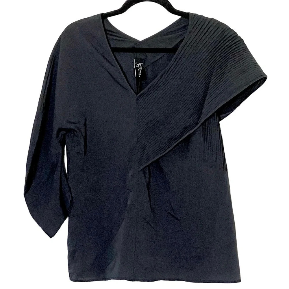 Zero + Maria Cornejo Accordion Asymmetrical Blouse 8